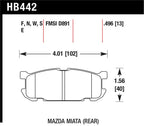 Hawk 01-02 Miata w/ Sport Suspension HPS  Street Rear Brake Pads (D891) specifications