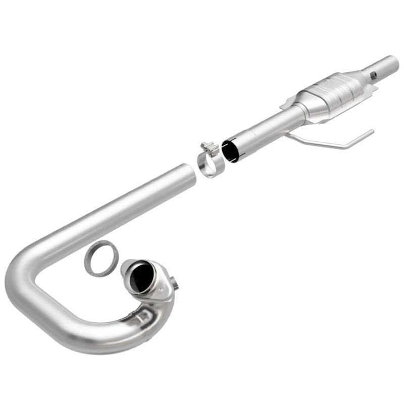 MagnaFlow Conv DF 97-99 Jeep Wrangler 4.0L catalytic converter for offroad performance upgrades.