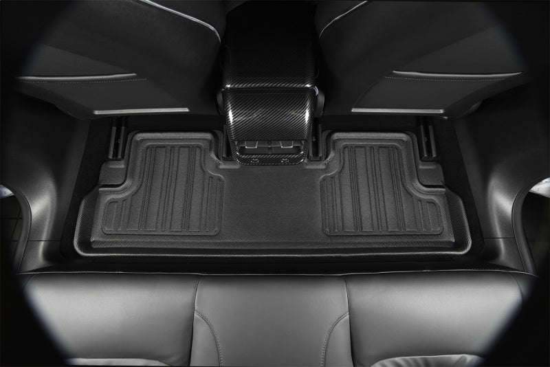 3D MAXpider 2020-2021 Tesla Model Y Elitect 1st & 2nd Row Floormats - Black installed in vehicle