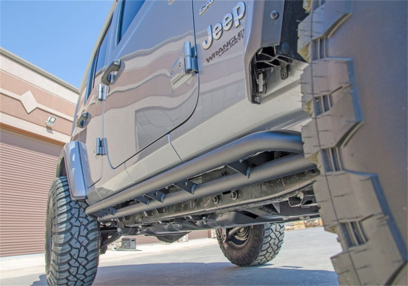 N-Fab RKR Rails 2019 Jeep Wrangler JT 4DR Truck Full Length - Tex. Black - 1.75in Secondary image