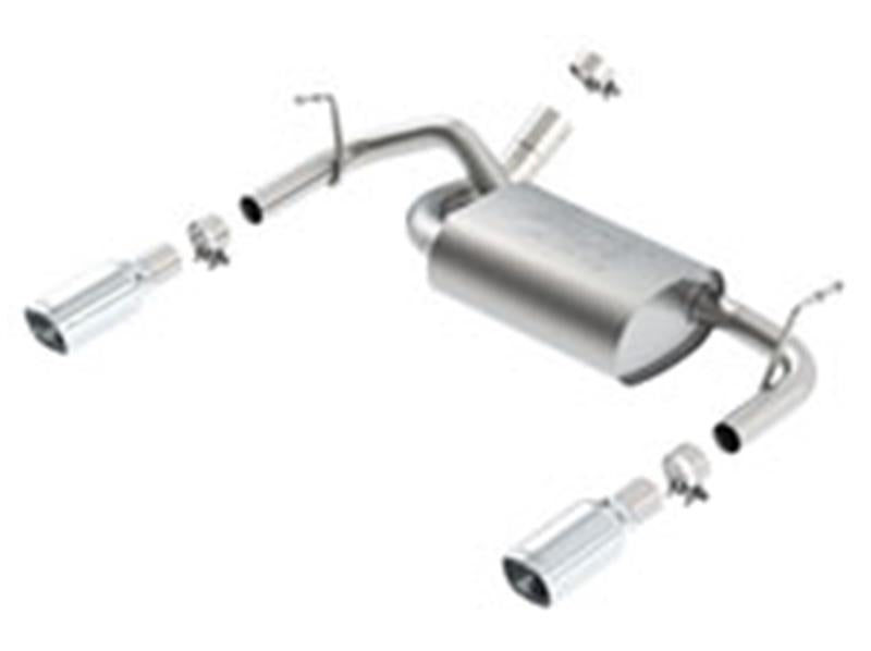 Borla 12-14 Jeep Wrangler JK 2Dr & 4Dr Rear Section ATAK Single Square Rolled Angle-Cut Exit Exhaust Secondary image