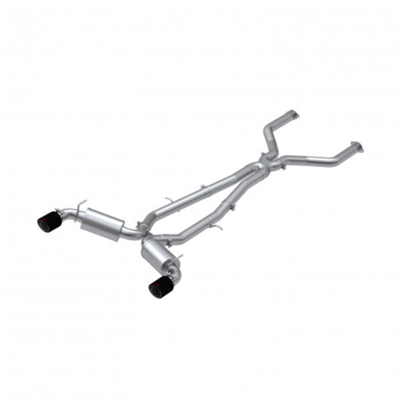 MBRP 17-19 Infiniti Q60 3.0L RWD/AWD Cat Back Dual Rear w/ Carbon Fiber Tips Secondary image