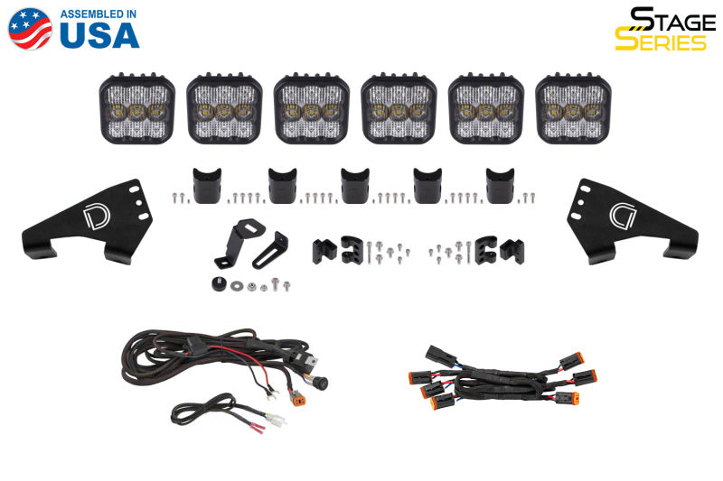 Diode Dynamics 20-Present Polaris RZR SS5 Pro CrossLink Roof - White Combo Lightbar Kit Secondary image