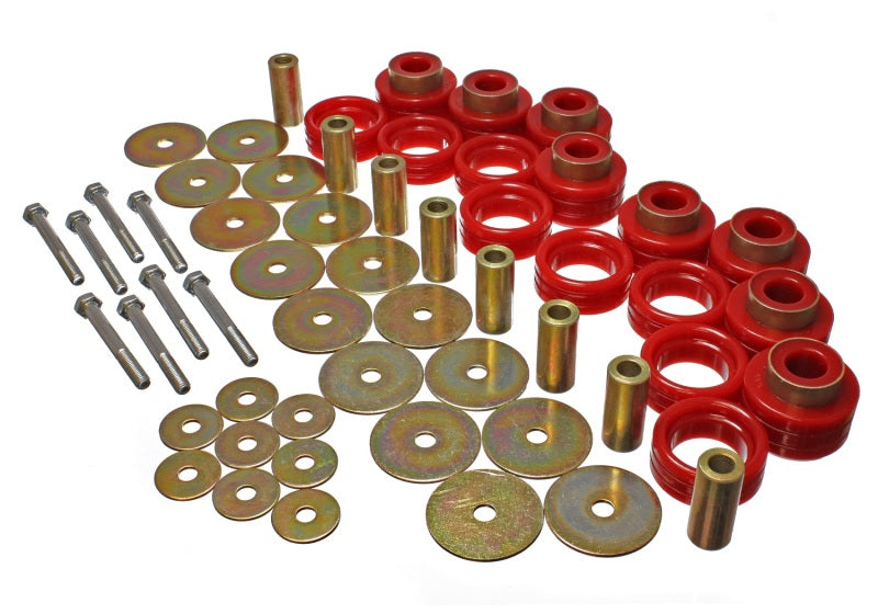 Energy Suspension Body Mount Set Inc. Hardware - Red Secondary image