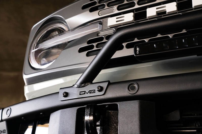 DV8 Offroad 2021-2022 Ford Bronco (Not For Factory Plastic Bumper) Factory Bumper Bull Bar - Black close-up image