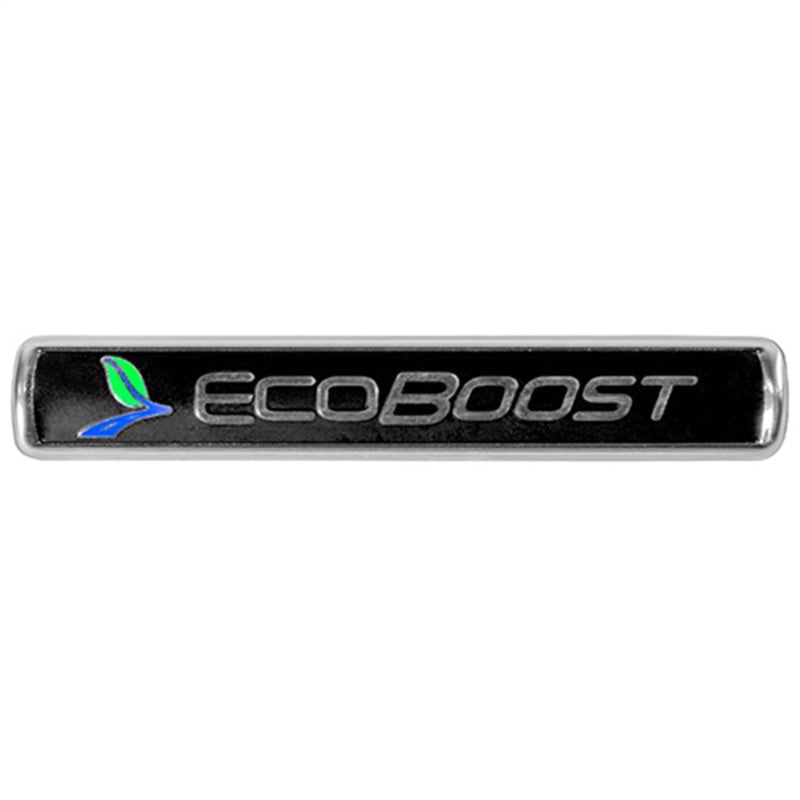 Ford Racing Black/Silver EcoBoost Emblem 3-1/2in x 9/16in - Set of 2 Secondary image