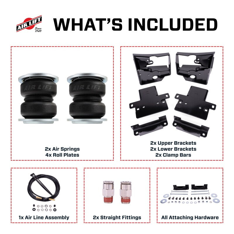 Air Lift LoadLifter 5000 Air Spring Kit for 23-25 Toyota Sequoia 4WD, includes air springs and brackets.
