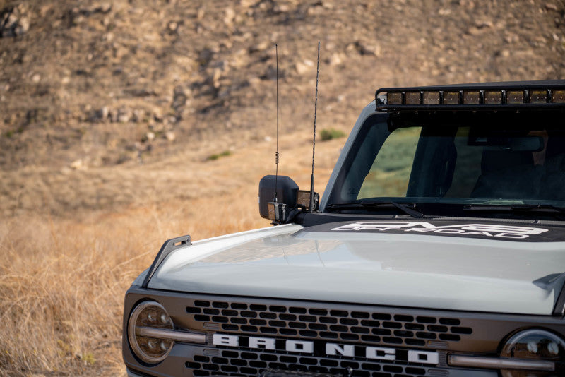 DV8 Offroad 2021 Ford Bronco A Pillar Dual Light Pod Drop Mounts on a Bronco