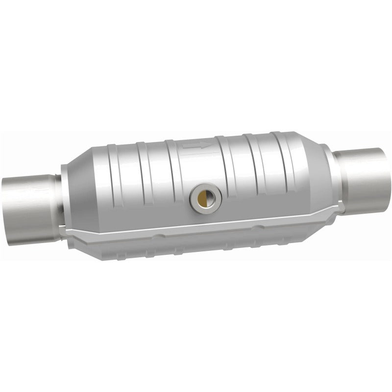 MagnaFlow Conv Univ 2.25in Inlet/Outlet Center/Center Round 11in Body L x 5.125in W x 15in Overall L for offroad vehicles.