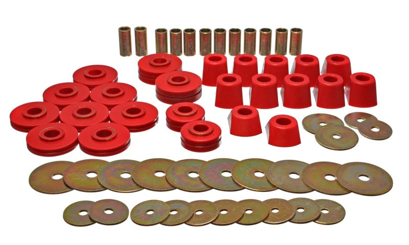 Energy Suspension 67-95 K5 Blazer / 67-70 Denali XL/Suburban/Yukon XL 4WD Red Body (Cab) Mount Set for off road parts