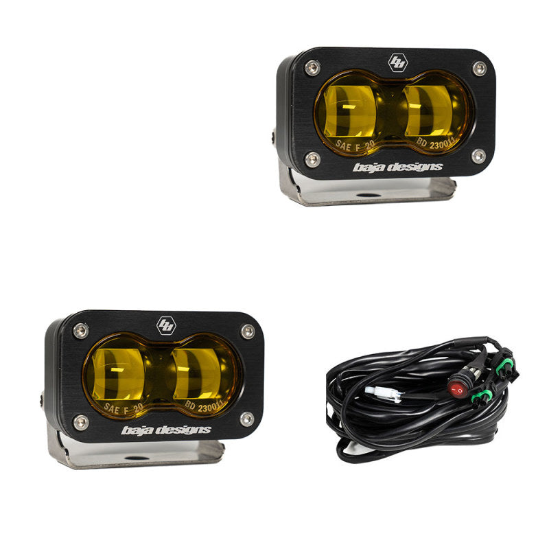 Baja Designs Universal S2 SAE Spot LED (Pair) - Amber offroad lighting