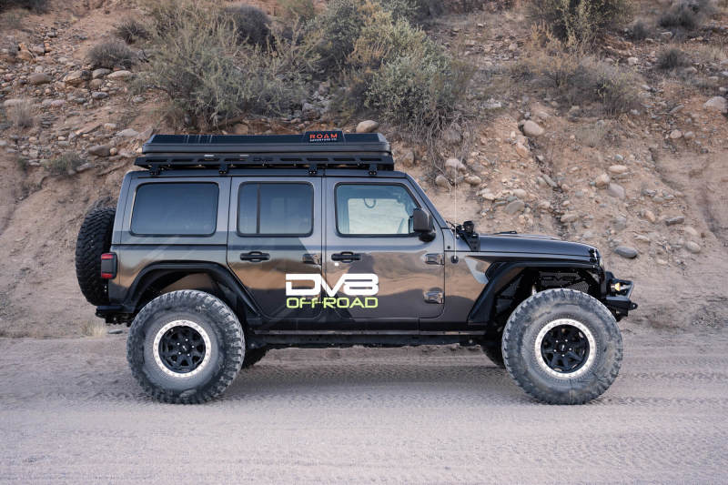 DV8 Offroad 18-23 Wrangler JL/Gladiator JT Spec Series Front Bumper on modified Jeep with off road parts