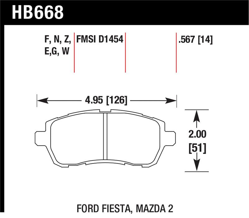 Hawk 11 Ford Fiesta S/SE/SL Blue 9012 Front Race Brake Pads Secondary image