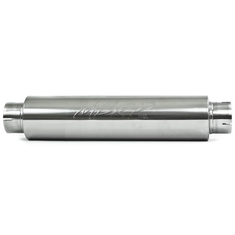 MBRP Universal Quiet Tone Muffler 4in Inlet/Outlet 24in Body 6in Dia 30in Overall T409 Secondary image