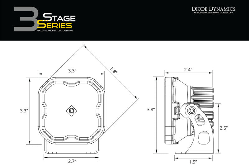 Diode Dynamics SS3 Max ABL - Yellow SAE Fog Standard (Pair) Secondary image