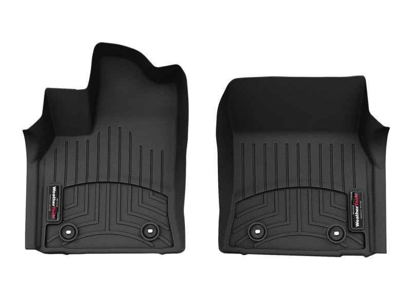 WeatherTech 22+ Toyota Tundra Front FloorLiner - Black (Crew Max - Double Cab) for superior interior protection.