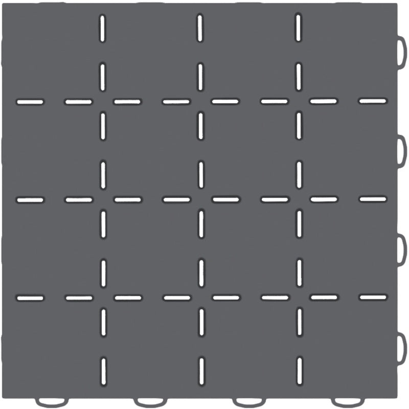 WeatherTech TechFloor 12in x 12in Solid Floor Tile w/ Raised Squares - Dark Grey Secondary image