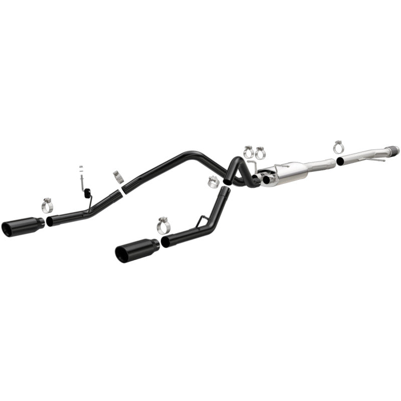 MagnaFlow SYS Cat-Back 4in Black Dual Split Rear Tips 14-15 Chevy Silverado/GMC Sierra 4.3L-5.3L Secondary image