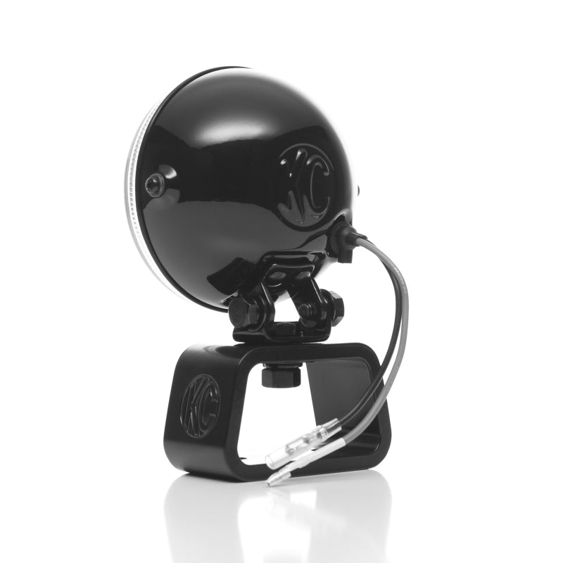 KC HiLiTES Rally 400 4in. Round Halogen Light 55w Spread Beam (Pair Pack System) - Black, ideal for offroad lighting. Main image