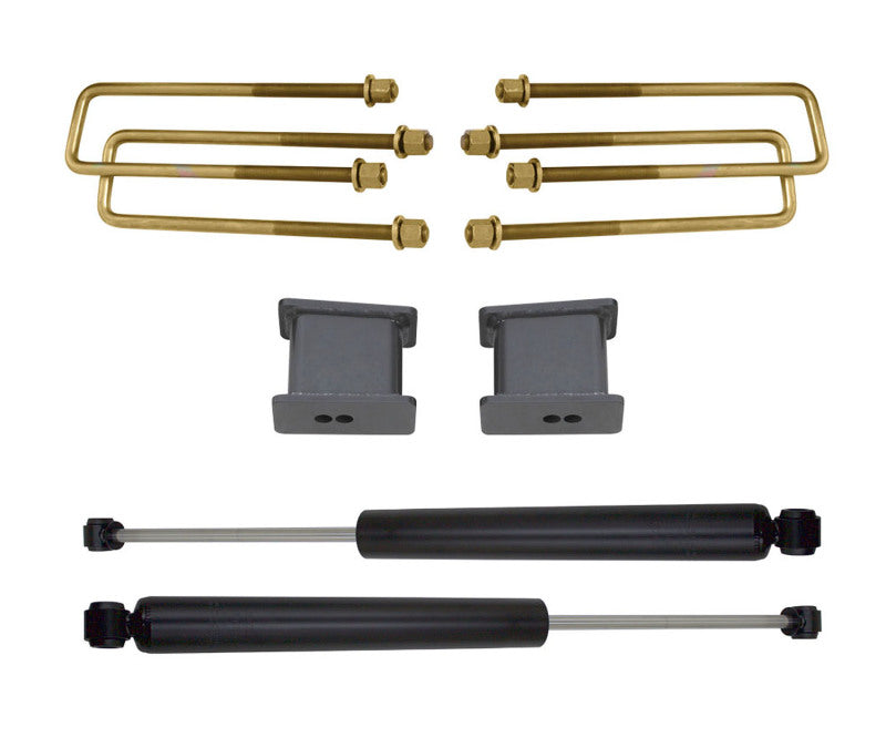 MaxTrac 07-16 GM C1500 2WD w/Cast Steel Susp. 2in Rear Lift Kit components including shocks and lift blocks.