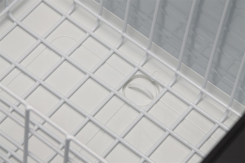 Interior view of ARB Fridge 50 Quart Classic Series Plug B Usa Spec with storage grid.