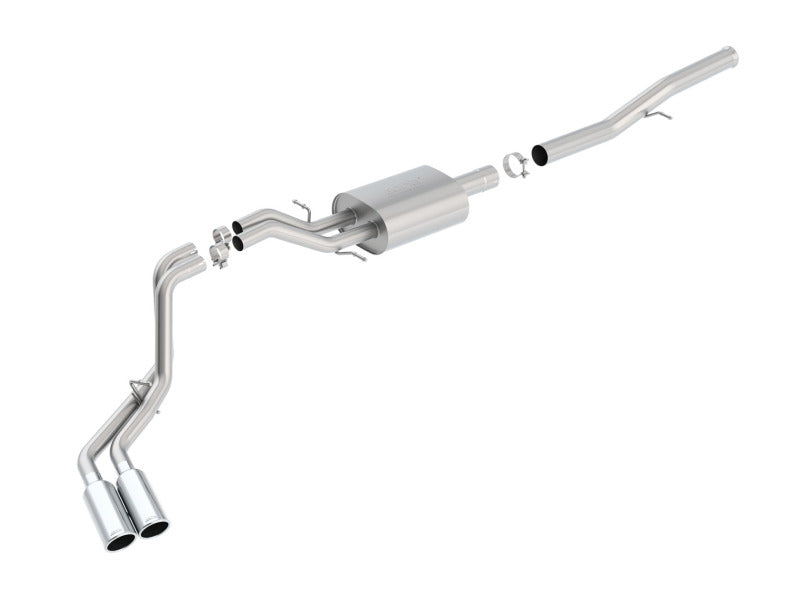 Borla 14 Silv/Sierra 1500 EC Std/CC Short 143.5in WB S-Type Dual Rolled Side Exit Cat-Back Exhaust image