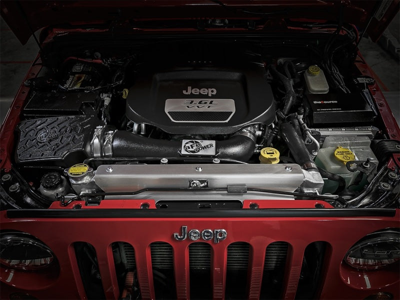 aFe BladeRunner GT Series Bar and Plate Radiator w/ Black Hoses 12-18 Jeep Wrangler (JK) V6 3.6L Secondary image