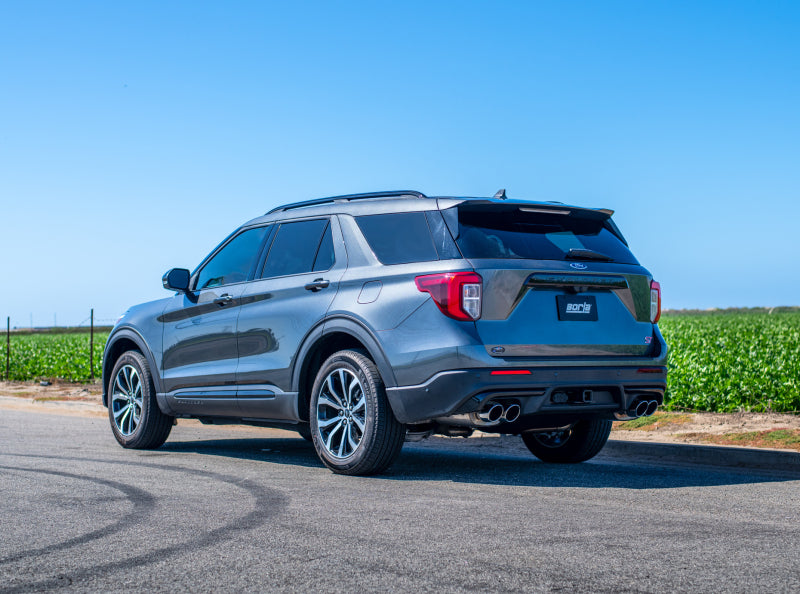 Borla 2020 Ford Explorer ST 3.0L V6 2.25in ATAK Exhaust - Chrome Tips on silver SUV