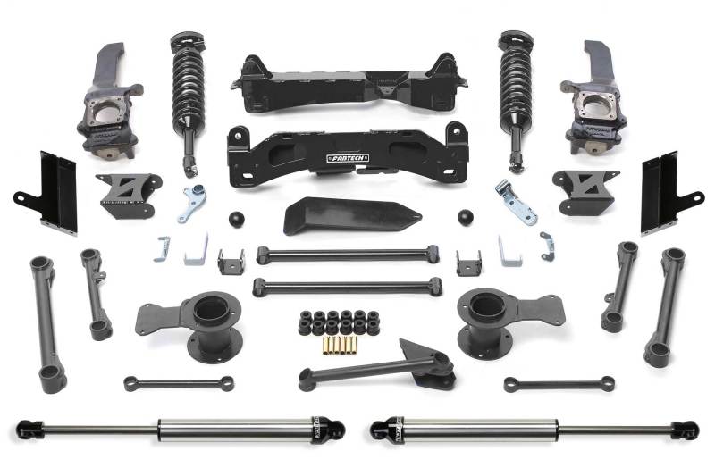 Fabtech 2015-21 Toyota 4Runner 4WD 6in Perf Sys w/Dl 2.5C/O & 2.25 suspension lift kit components Main image