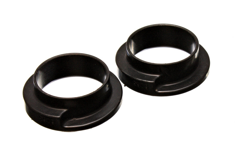 Energy Suspension Universal 2-3/16in ID 3in OD 1in H Black Coil Spring Isolators (2 per set) for offroad performance upgrades.