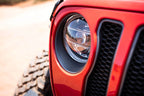 DV8 Offroad 2018+ Jeep Wrangler JL/Gladiator LED Projector Headlights closeup