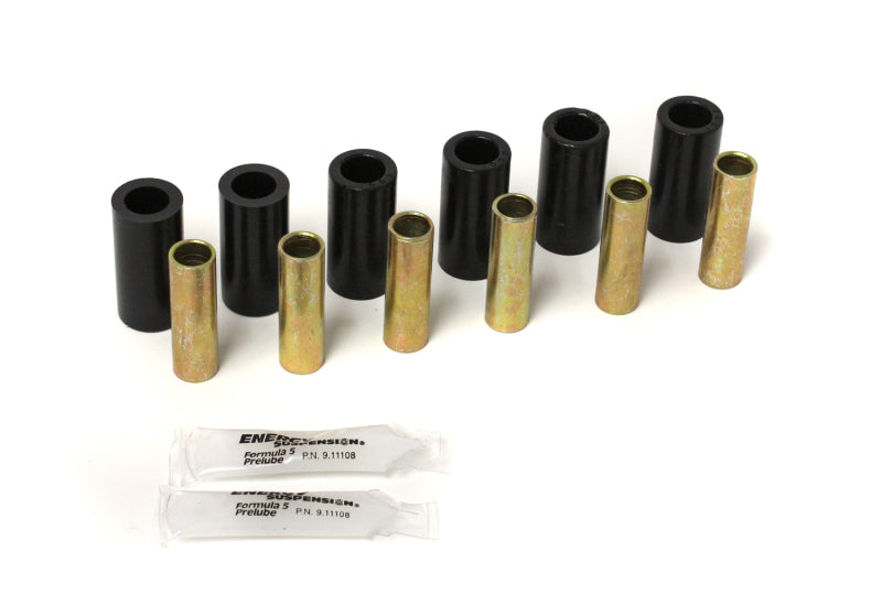 Energy Suspension CJ Spring Bush/ Front or Rear - Black parts on display, ideal for offroad performance upgrades