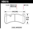 Hawk 08-09 Lexus IS-F HPS Street Front Brake Pads dimensions
