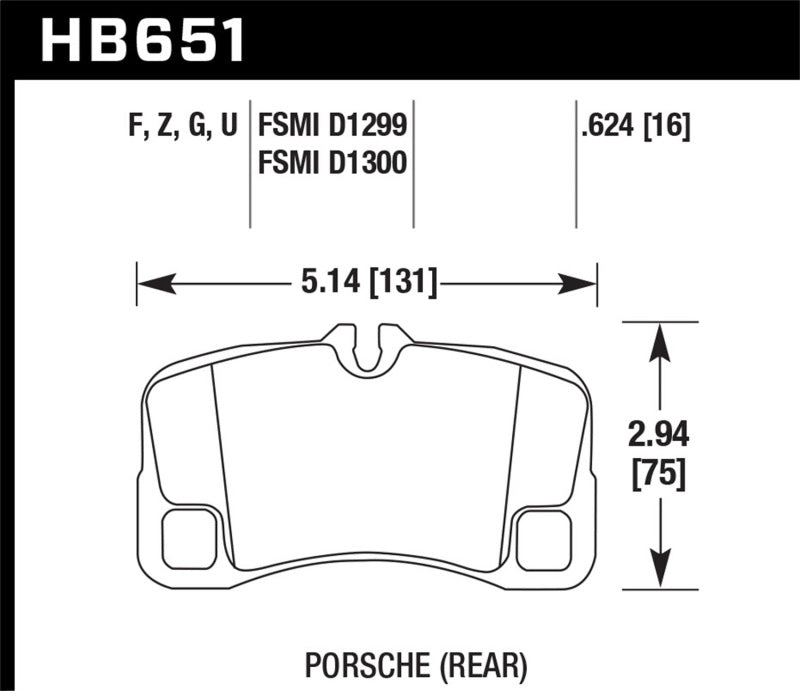 Hawk 09-11 Porsche 911 3.6L Carrera Exc. Ceramic Composite Brakes Rear ER-1 Brake Pads Secondary image