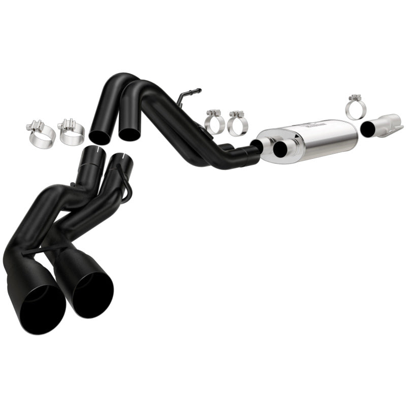 MagnaFlow SYS Cat-Back 10-14 Ford Raptor 6.2L V8 2.5/3in Black Dual Same Side Exit Rear 3.5 Tips Secondary image