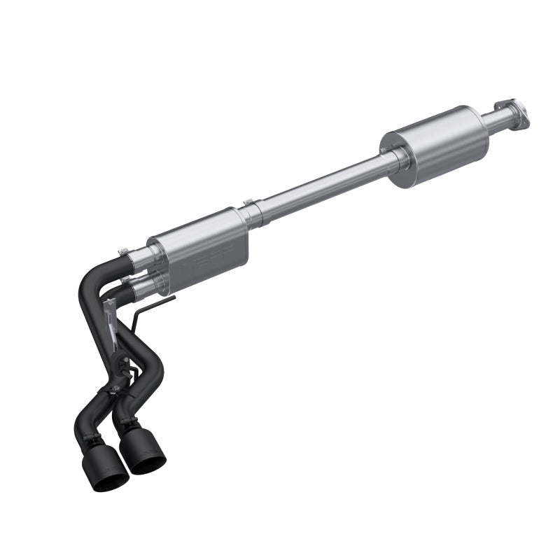 MBRP 2021+ Ford F150 Black Coated Dual Pre-Axle (Street Profile) 2.5in OD Tips 3in Cat Back Exhaust Secondary image