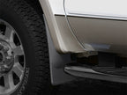 WeatherTech 08-10 Ford F250/F350 No Drill Mudflaps - Black mounted on truck