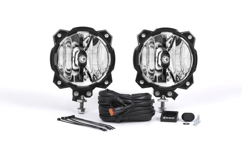 KC HiLiTES 6in. Pro6 Gravity LED Light 20w Single Mount Spot Beam (Pair Pack System) for offroad lighting and electrical