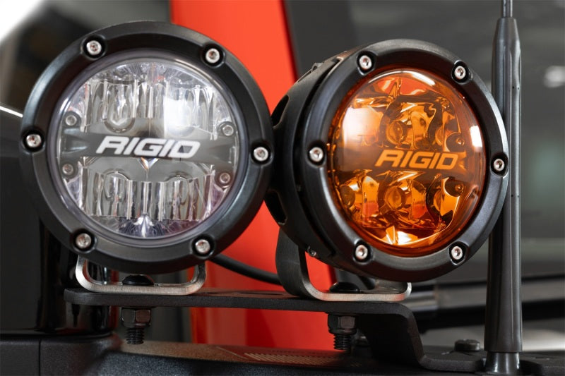 Addictive Desert Designs21-23 Ford Bronco/Raptor Dual Ditch Light Brackets with rigid lights for offroad lighting