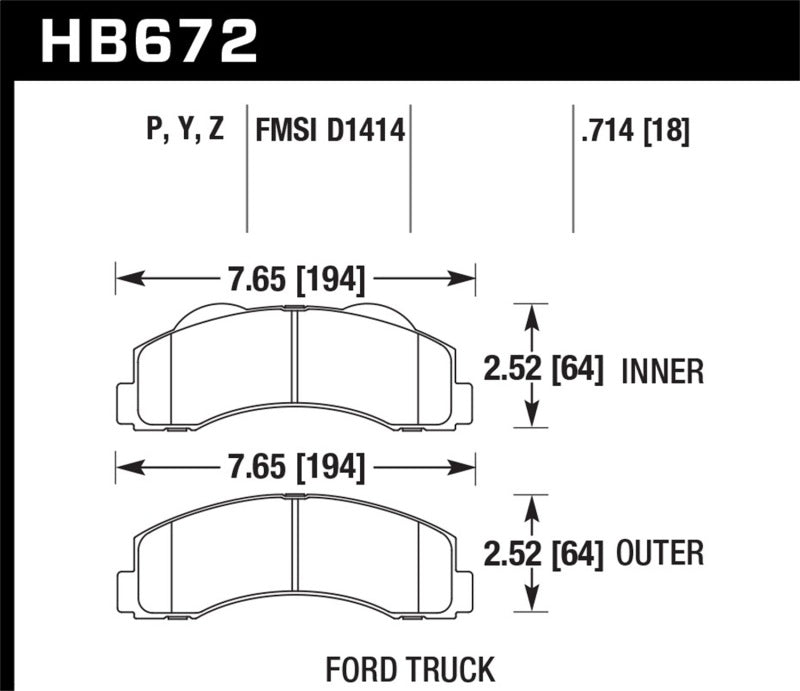 Hawk 10-11 Ford Expedition/F-150 SVT Raptor / 10-11 F-150 LTS Front Street Brake Pad Secondary image