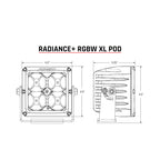 Rigid Industries Radiance+ Pod XL RGBW - Pair design diagram