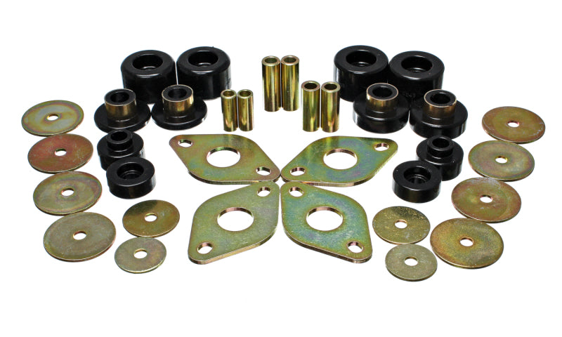Energy Suspension 01-04 Toyota Pickup 2WD/4WD (Exc T-100/Tundra) Black Body Cab Mount Set components, offroad performance upgrades.