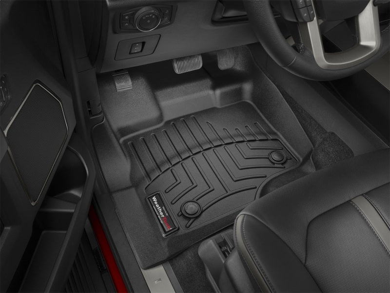 WeatherTech 15 Ford F-150 (Supercrew and Supercab Only)  Front FloorLiners - Black installed in vehicle