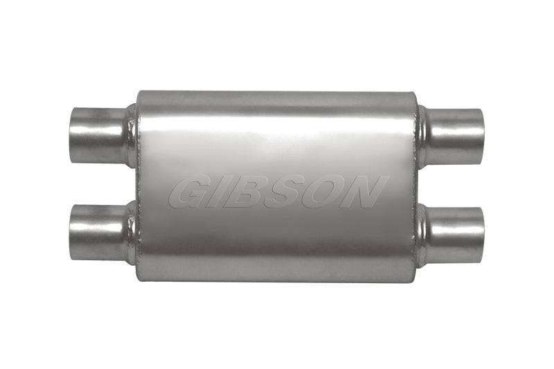 Gibson CFT Superflow Dual/Dual Oval Muffler - 4x9x13in/2.25in Inlet/2.25in Outlet - Stainless for offroad performance upgrades