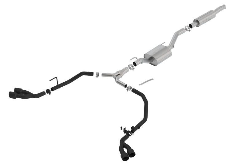 Borla 2020 Jeep Gladiator JT 3.6L V6 AT/MT AWD 2.75-2in ATAK Catback Ceramic Blk Tailpipe & Tips exhaust system