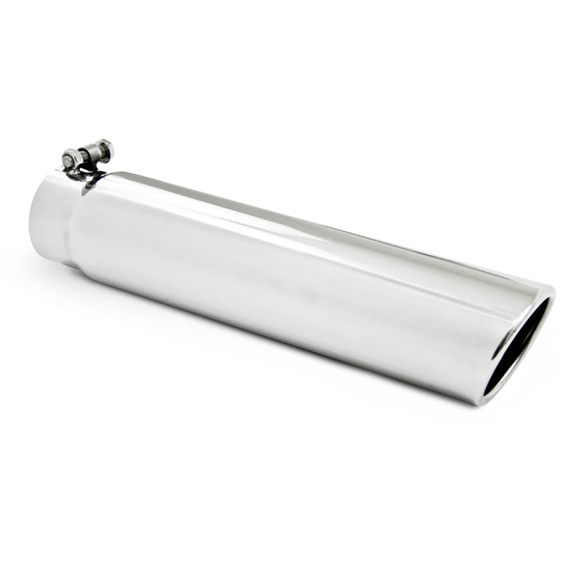 MBRP Universal Tip 3.5in OD 3in Inlet 16in L Angled Cut Rolled End Clampless-No Weld T304 Secondary image