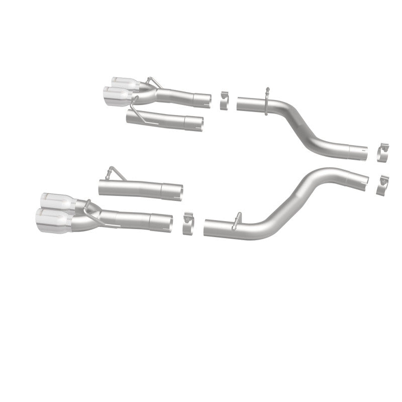 MagnaFlow Axle-Back, SS, 2.5in, Quad Split Rear 3.5in Tip 2015 Dodge Challenger 3.6L V6 performance exhaust system parts