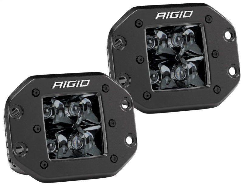Rigid Industries D2 - Midnight Edition Flush Mount Spot Lights for offroad lighting and electrical.