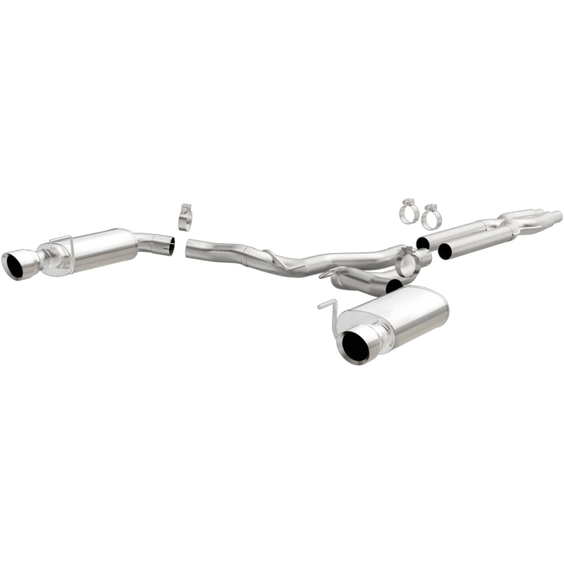 MagnaFlow Cat Back, SS, 3in, Street, Dual Split Polished 4.5in Tips 2015 Ford Mustang GT V8 5.0L Secondary image