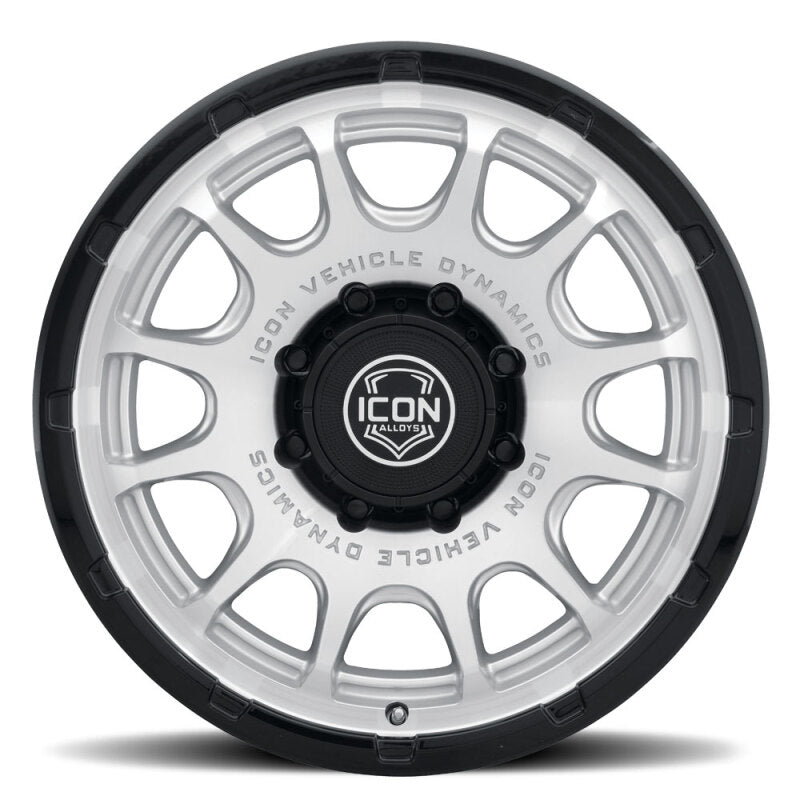 ICON Alloys Rancho 20x9 / 8x180 / 12mm / 5.5in BS Silver Machined w/ Gloss Black Lip Wheel Secondary image
